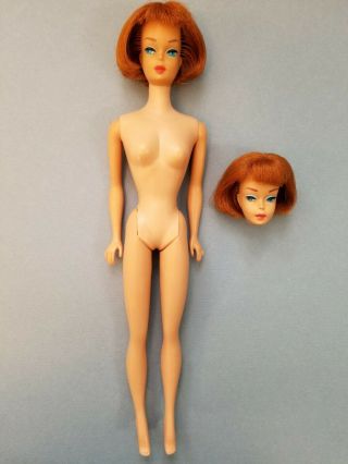 Vintage Titian American Girl Barbie Doll Straight Leg Body Nose Nip,  Extra Head