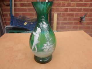 Antique / Vintage Mary Gregory Hand Painted Glass Vase