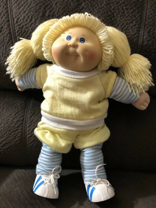 Vintage Cabbage Patch Doll With Birth Certificate Blonde Ic Head