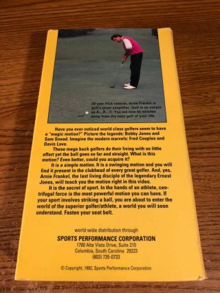 The Golf Swing Motion VHS VCR Video Tape Movie Arnie Frankel RARE 2