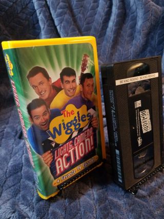 Very Rare The Wiggles Lights Camera Action Vhs Video Cassette Tape Very