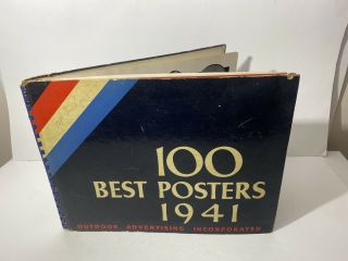 Rare Vintage 1941 Book Titled " 100 Best Posters 1941 " Outdoor Advertising Art