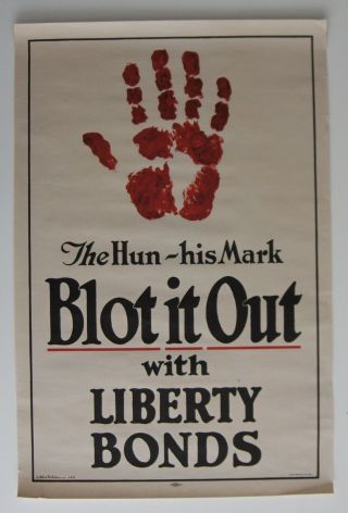 Antique 1918 World War I,  Wwi Poster,  Blot It Out,  J.  A.  St John,