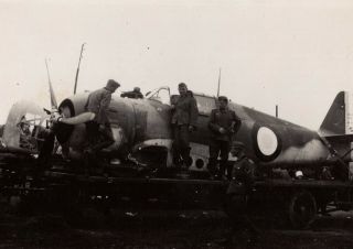 Wwii Photo Rare German Troops W/ Captured French Bloch Mb.  151 Fighter 1940