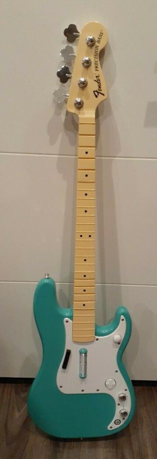 Playstation Rock Band Fender Precision Bass Guitar Harmonix Seafoam Green Rare