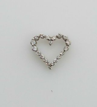 Custom $1500.  50ct Vs G Diamond 18k White Gold Heart Pendant Charm Rare