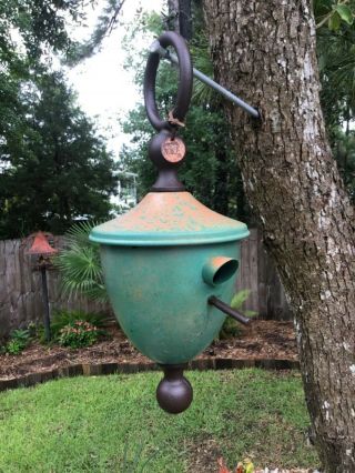 Rare Tom Torrens Sculpture Copper Tone Iron Hand Crafted Acorn Birdhouse Pre - Own