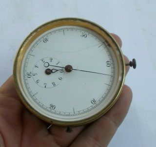 Rare Vintage Antique 2.  25 " Brass Pocket Stop Watch Timer 1800 