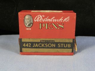 Antique Dip Pen Nib Nibs Box Plume Pluma Esterbrook Jackson Stub No 442