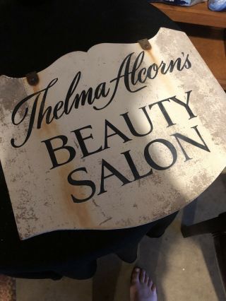 Vintage Retro Antique Beauty Shop Salon Double Sided Sign Advertising