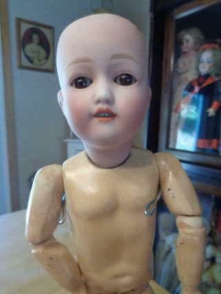 Antique Bisque Head German Doll Marked Nippon Replaced Seeley Body 15 