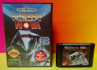 Heavy Nova - Sega Genesis Rare Game W/ Case,  Cover Art -
