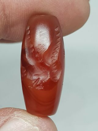 Rare Museum Quality Ancient Carnelian Cylinder Bead Seal Mesopotamia 7 Gr 29 Mm