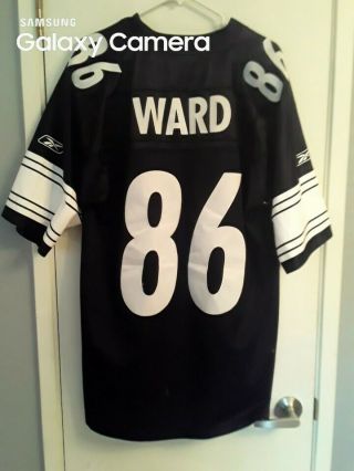Rare L Reebok Nfl Pittsburgh Steelers Hines Ward 86 Team Apparel Jersey Black
