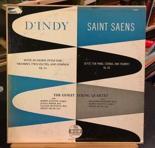 Rare Lp - D’indy - Saint Seans - Guilet String Quartet Mgm E - 3096 Vg