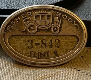 Rare Fisher Body,  Metal Employee Id Badge,  Flint Plant 2,  Carriage,  Gm