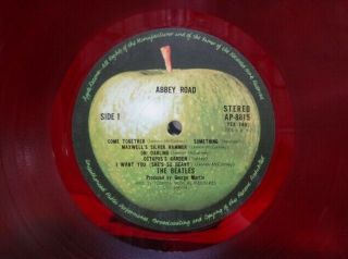 THE BEATLES / ABBEY ROAD,  RARE RED WAX JAPAN ORIG.  1st PRESS 1969 LP w/OBI EX 2