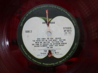 THE BEATLES / ABBEY ROAD,  RARE RED WAX JAPAN ORIG.  1st PRESS 1969 LP w/OBI EX 3