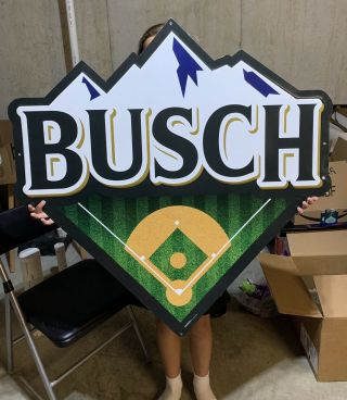 Busch Beer Baseball Sign Huge Rare