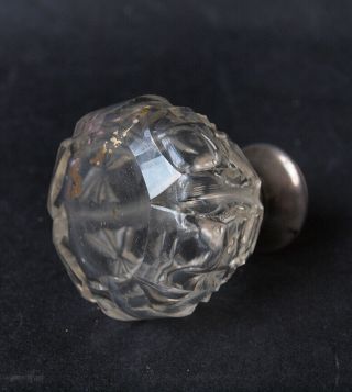 Small Antique Silver Top Cut Glass Perfume Bottle,  London 1901 3