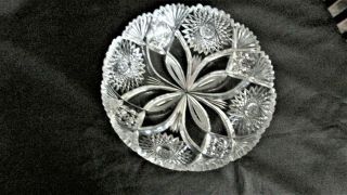 Rarely Seen Abp Cut Glass Columbia Pattern By Bergen Glass Company,  C1893