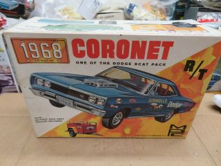 1/25 Mpc 1968 Dodge Coronet R/t Model Box W/ Instructions 1768