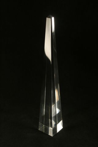 Vtg Mid Century Modern Acrylic Lucite Obelisk 12.  5 " Pyramid Herb Ritts Sculpture