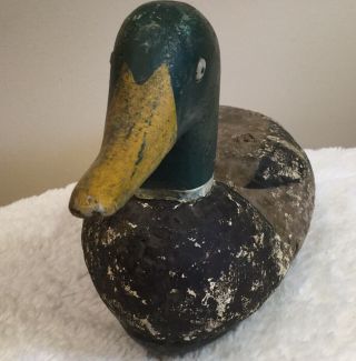 Vintage Duck Decoy.  Cork Body,  Wood Head,  Mallard.  Very old. 3