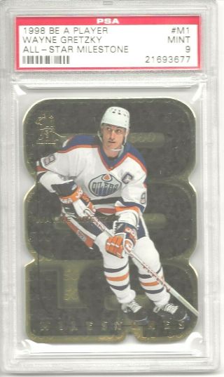 Rare Gretzky 1998 Bap Be A Player " Milestones Gold " Insert Card M1 Psa 9