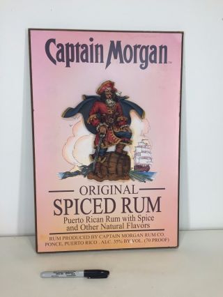 Rare Vtg Captain Morgan Rum 3d Wooden Wall Plaque Mancave Bar Art Carve Decor