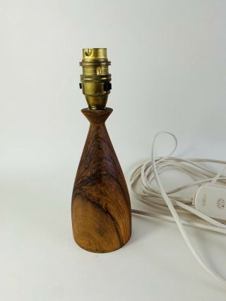 Solid Wood Vintage Mid Century Turned Lamp Base Oak 2