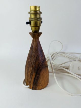 Solid Wood Vintage Mid Century Turned Lamp Base Oak 3