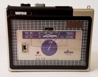 Rare Unitech Mini Stereo Cassette Tape Player With Am/fm Tuner Pack Mini - 1001af