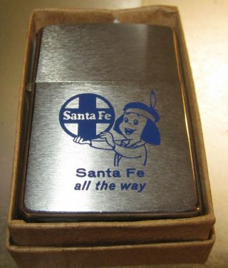 Vintage 1972 Rare Santa Fe Railroad Zippo Lighter.