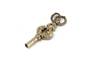 A Cool Antique Victorian Gold Cased Engraved Watch Key Pendant 23324