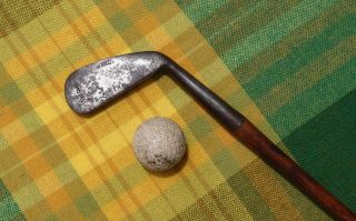 Antique Hickory Wood Shaft Golf Club Unknown Maker Cleek Notched Offset Hosel