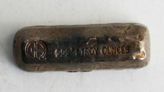 Rare Vintage M & B Mining Omega Silver Bar Ingot 1.  025 Troy Ounce Solid Silver