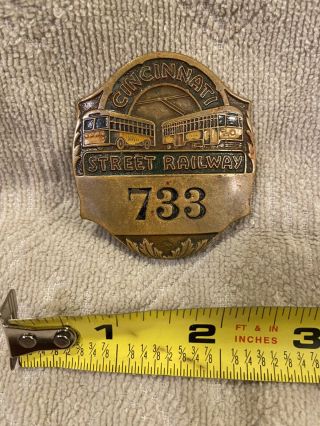 Vintage Old Obsolete Cincinnati Street Railway Hat Badge