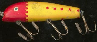 Uncle Charlie Edwards Banana Vintage Wooden Fishing Lure 3.  5 