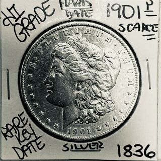 1901 Morgan Silver Dollar Hi Grade U.  S.  Rare Key Coin 1836