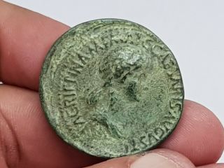 RARE ANCIENT ROMAN BRONZE COIN SESTERTIUS OF AGRIPPINA 19,  3 GR 35 MM 2