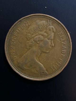 Rare 1971 Pence 2p British Coin,  First Year Release.