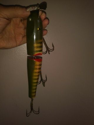 Vtg Wood Fishing Lure Lucky Strike Musky Canada