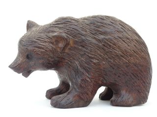 Antique Black Forest Primitive Folk Art Carved Wooden Bear