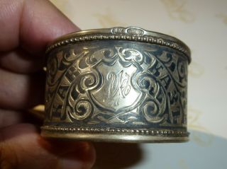 Antique Russian Russia Imperial 84 Silver Napkin Ring " ЛК " Maker Marks " Kavkaz "