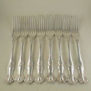 Vintage (1904) By 1847 Rogers Bros Silverplate 8 Dinner Forks Grapes No Mono