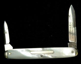 Vintage Rare Mop Washington Cutlery Milwaukee 2 Blade Knife