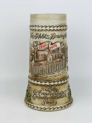 Vintage Schlitz Beer Stein 125th Year Anniversary Commemorative Edition - Rare