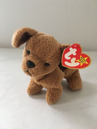 Ty Beanie Baby - Tuffy The Terrier Dog - No Tm,  Waterlooville Font,  Rare