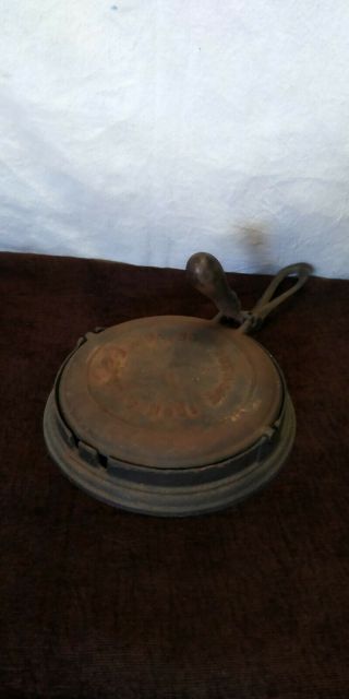 Rare Antique Cast Iron Waffle Maker 8 - 9 Useable Unit Iron And Brass Co